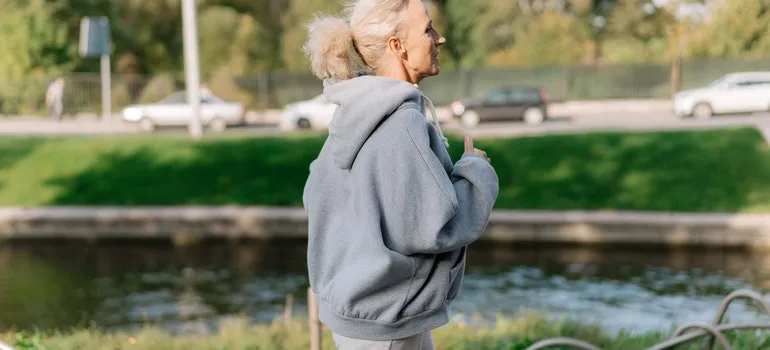 senior running in the park