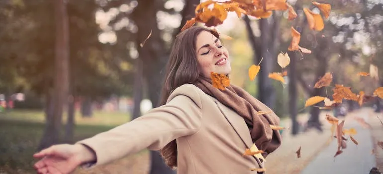 A woman in the park