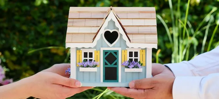 A miniature wooden house