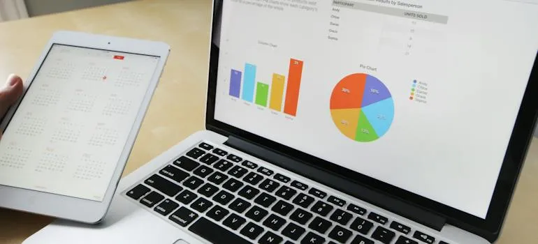 A chart on the laptop