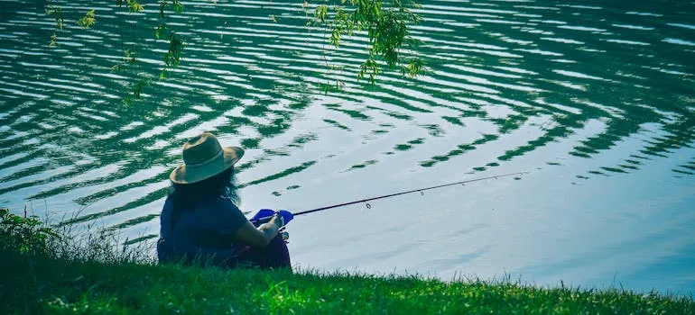 A person fishing