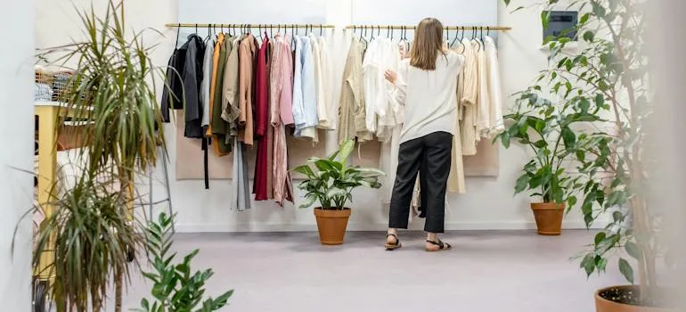 A woman in the boutique
