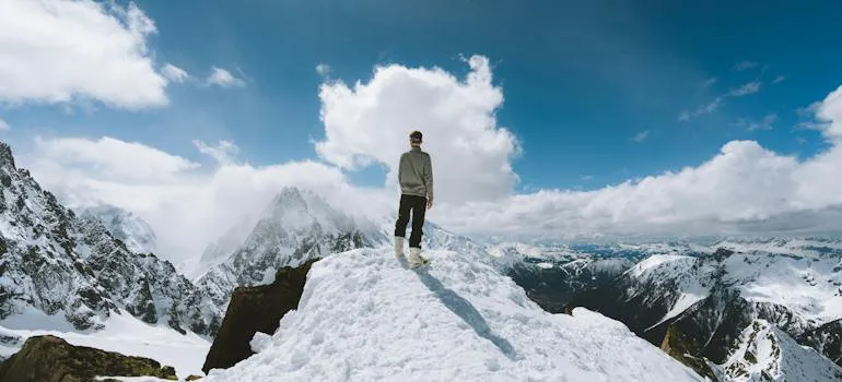 A man hiking