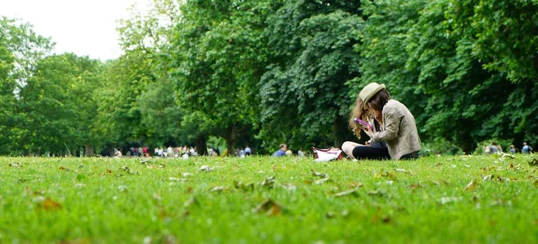 A woman in the park