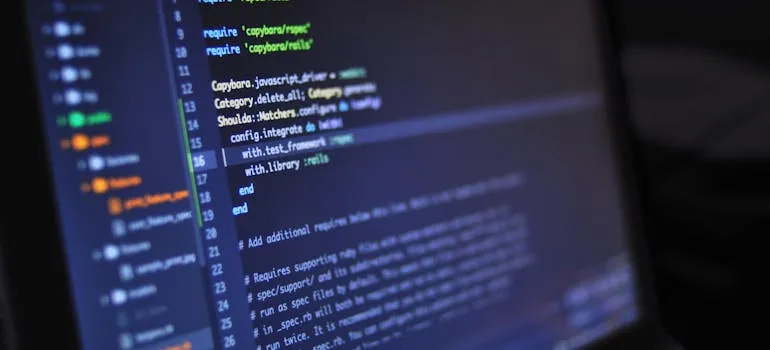 Programming codes on the laptop