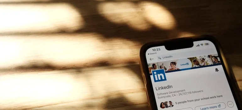 LinkedIn app on the phone