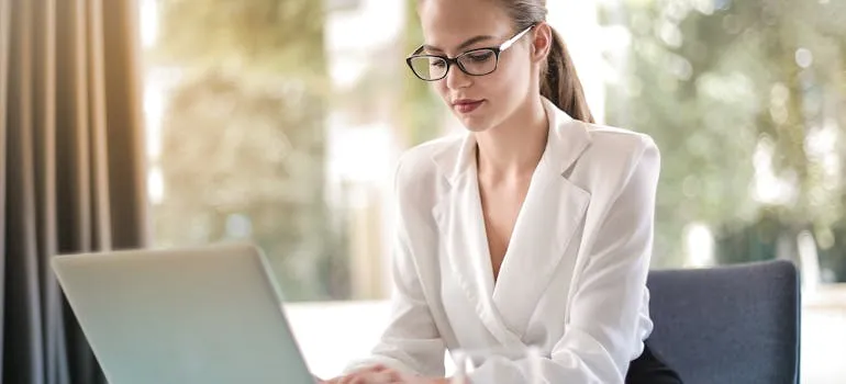 A woman at work
