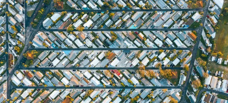 Aerial view of the neighborhood