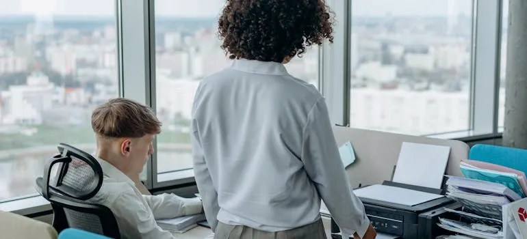 Two people in the office