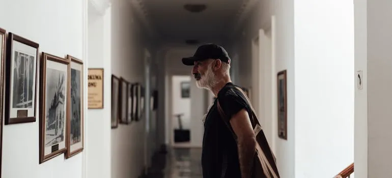 A man in the gallery