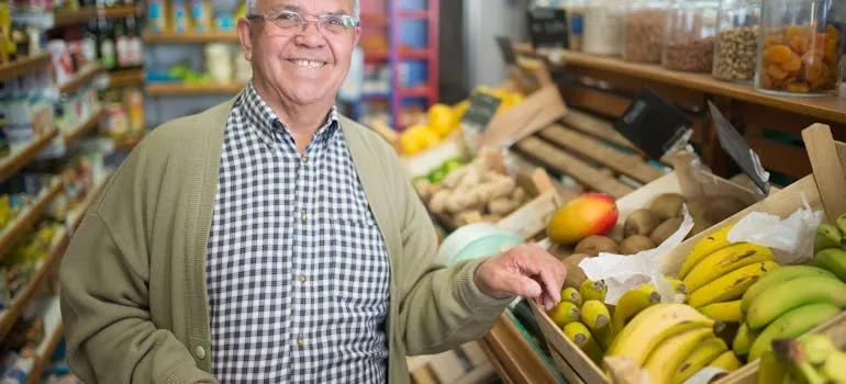 A man buying groceries