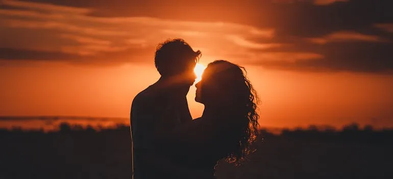 A couple during sunset