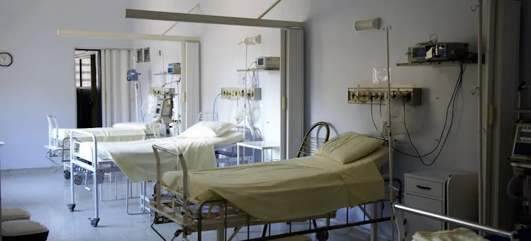 Beds in the hospital