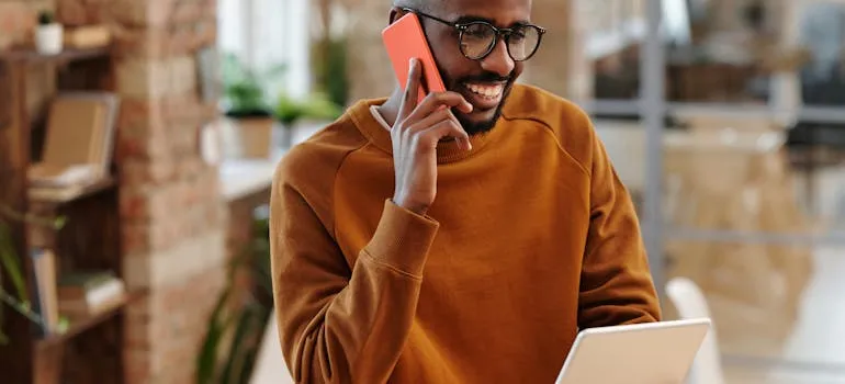 A person talking on the phone 