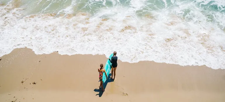 Two people on the beach