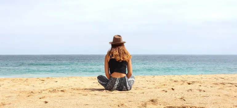 A woman on the beach