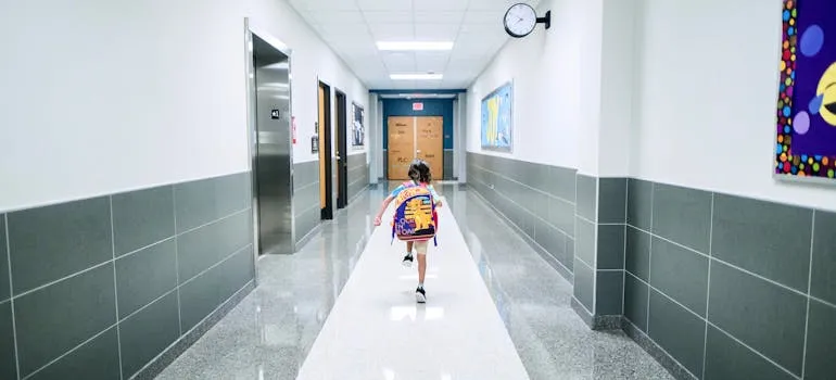 A kid in the school