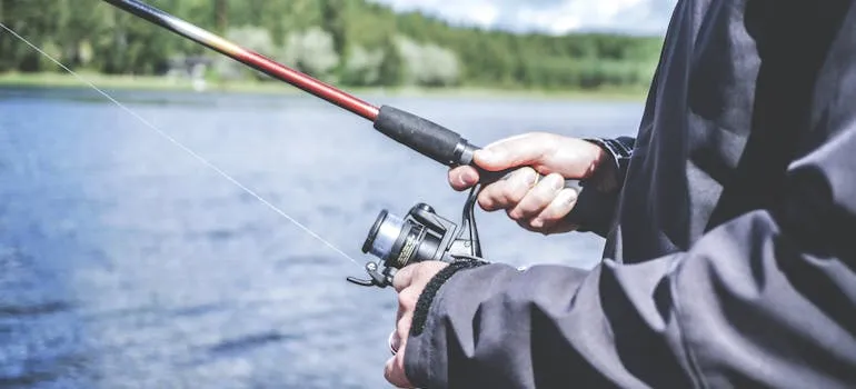 A person fishing