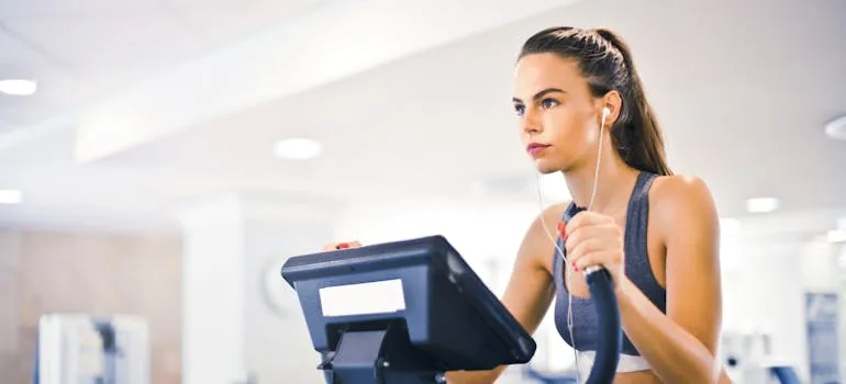 A woman on the treadmill