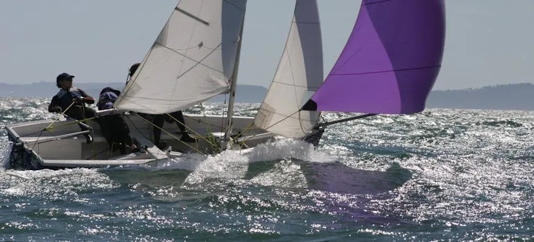 A person sailing