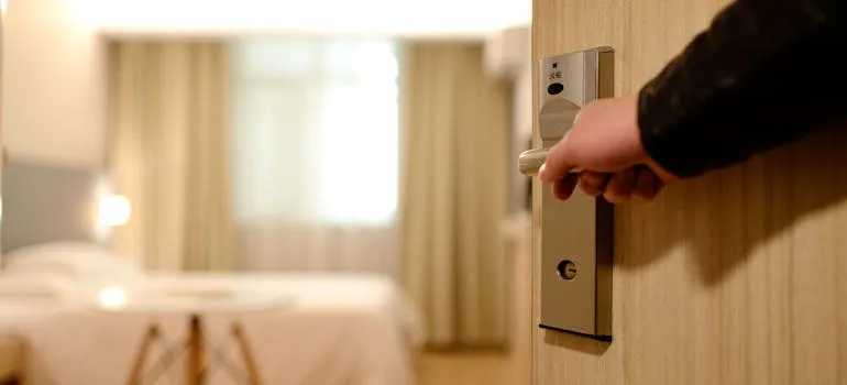 A person entering home