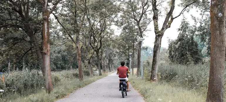 A person biking and enjoying outdoor adventures in Maryland