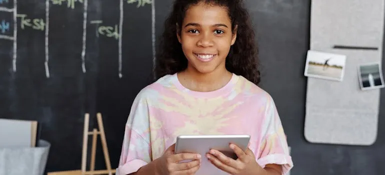 A girl in the school