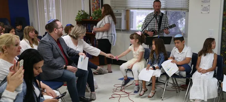 Kids and parents in the room
