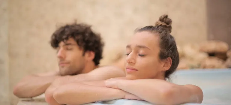 A couple in the spa