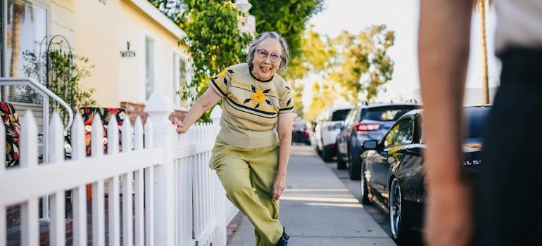 A woman exploring neighborhood after moving from Gaithersburg to Arlington