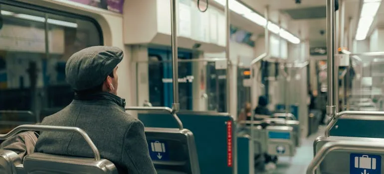 A person in the train traveling to one of the best places to live near Washington