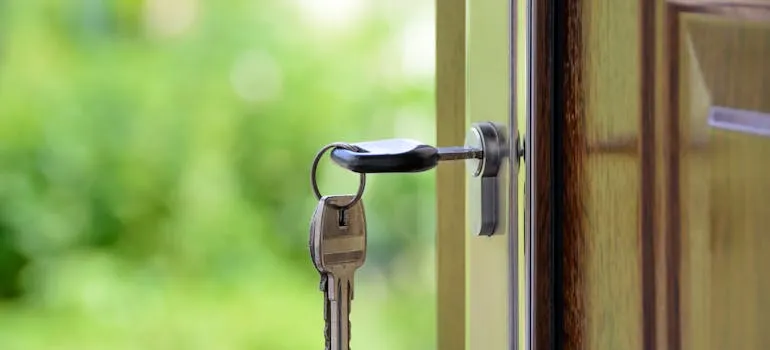 A key in the keyhole 