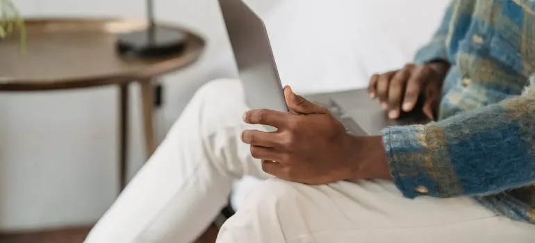 A person using a laptop