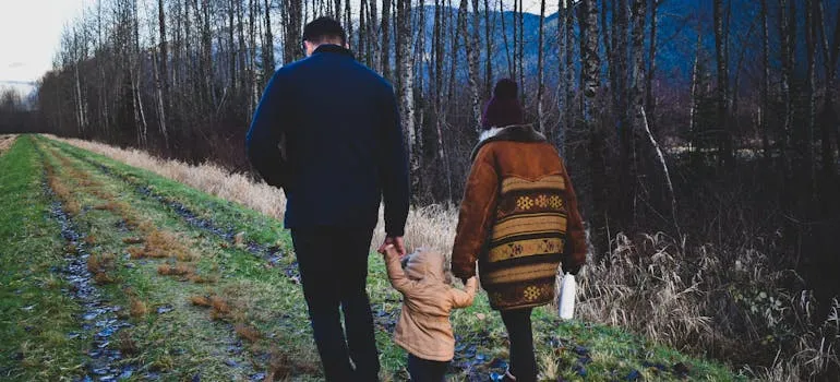 A family hiking and enjoying one of the family-friendly activities in Northern Virginia