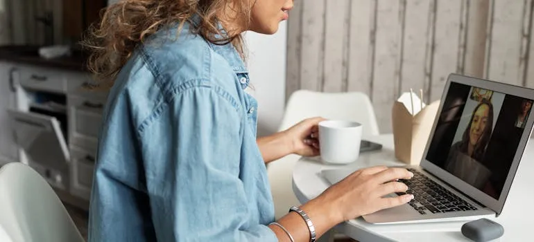 Two women on a video call