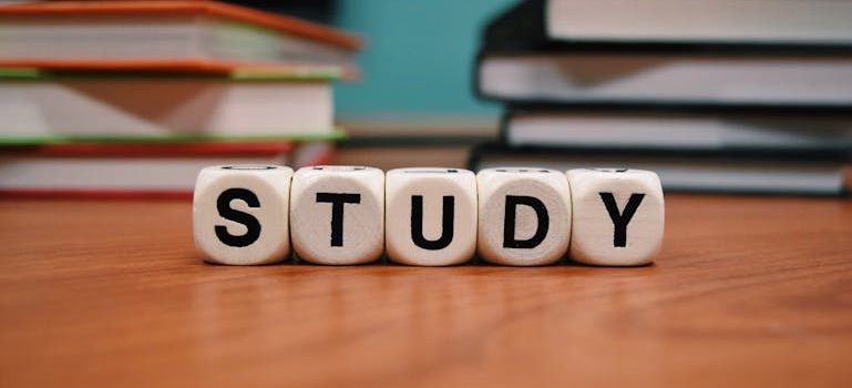 Dice with letters study on them