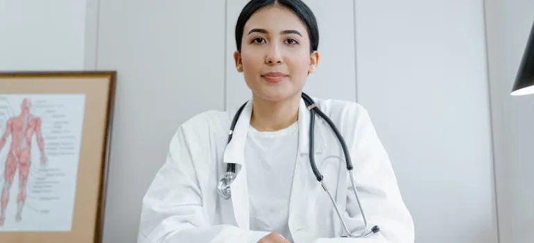 A doctor wearing a stethoscope