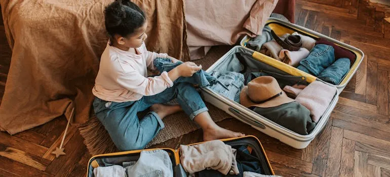 A kid packing