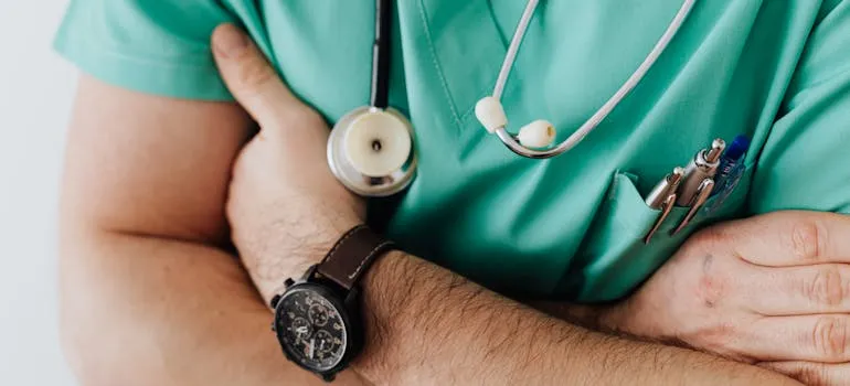 A doctor with the stethoscope