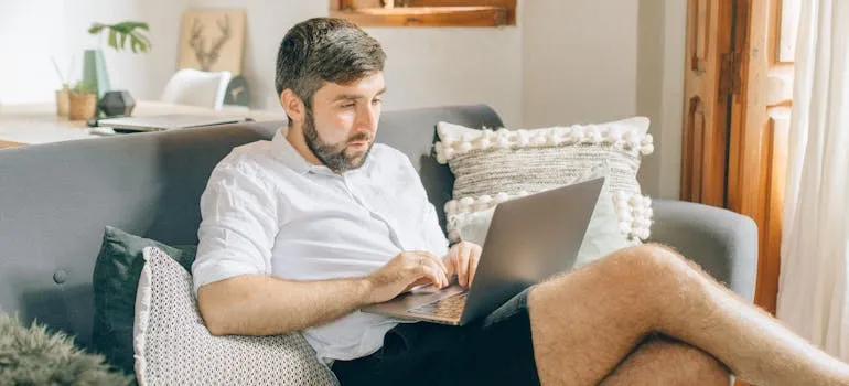 A person working from home