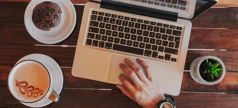 A person using laptop