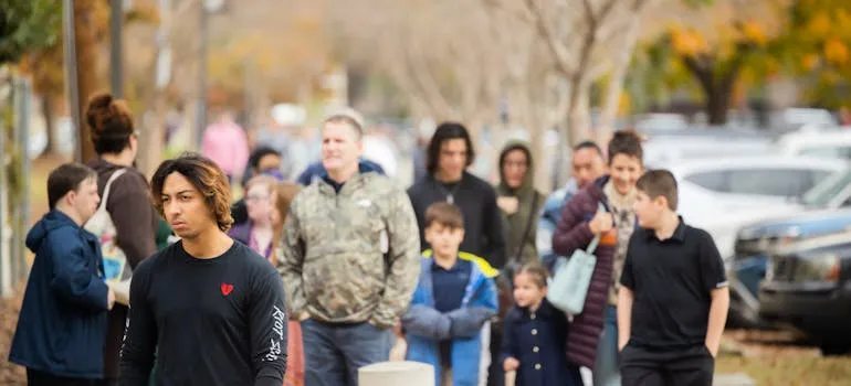 People on the street in one of the cities for families relocating from Maryland to Pennsylvania