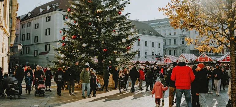 People on the festival