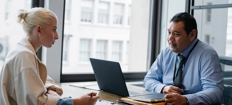 A person having a job interview