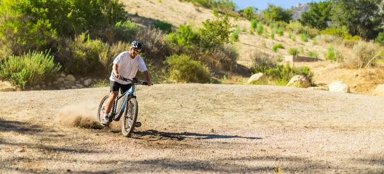 A man on the bicycle 