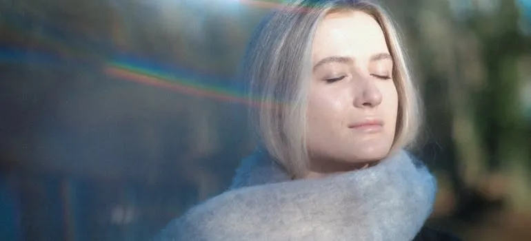 A relaxed woman