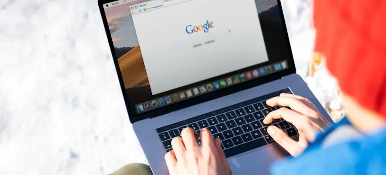 A person using a laptop