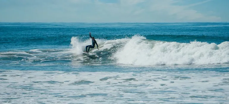 A surfer enjoying California outdoor lifestyle