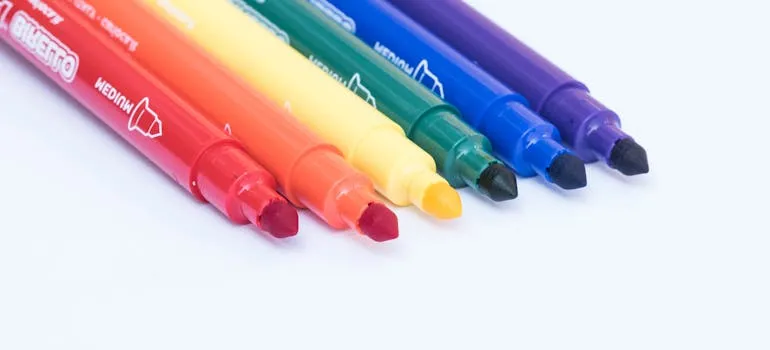 Different colored pencils 