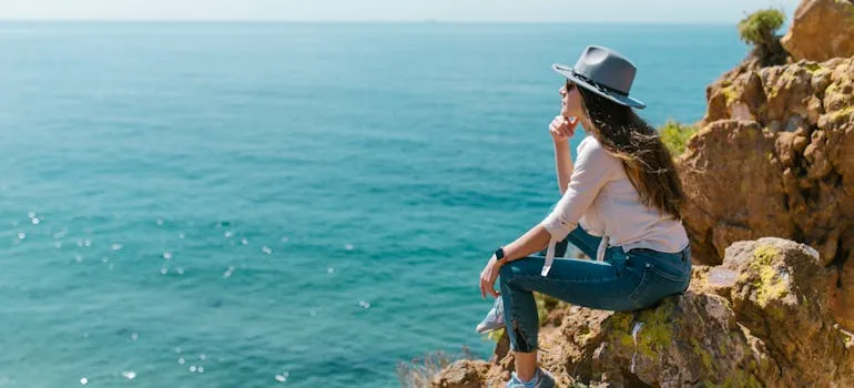 A woman enjoying California outdoor lifestyle